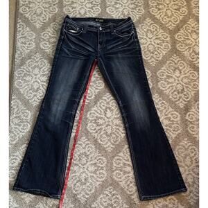 ZCO women's blue bootcut flared jeans size 11 Vintage Y2K Embroidered Pockets